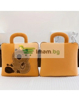 3в1 Плюшена играчка Capybara възглавница одеяло и чанта